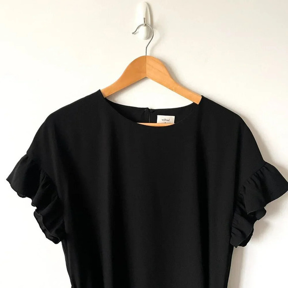 Aritzia Wilfred Ninette  Ruffle Drape Dress Black Size Medium - Picture 5 of 10